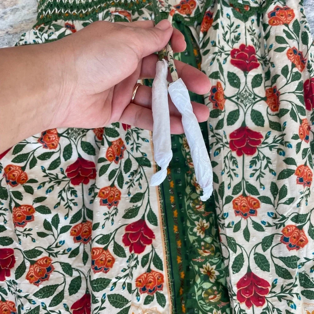 FARM Rio Green and Red Floral Maxi Dress - Picture 2 of 5